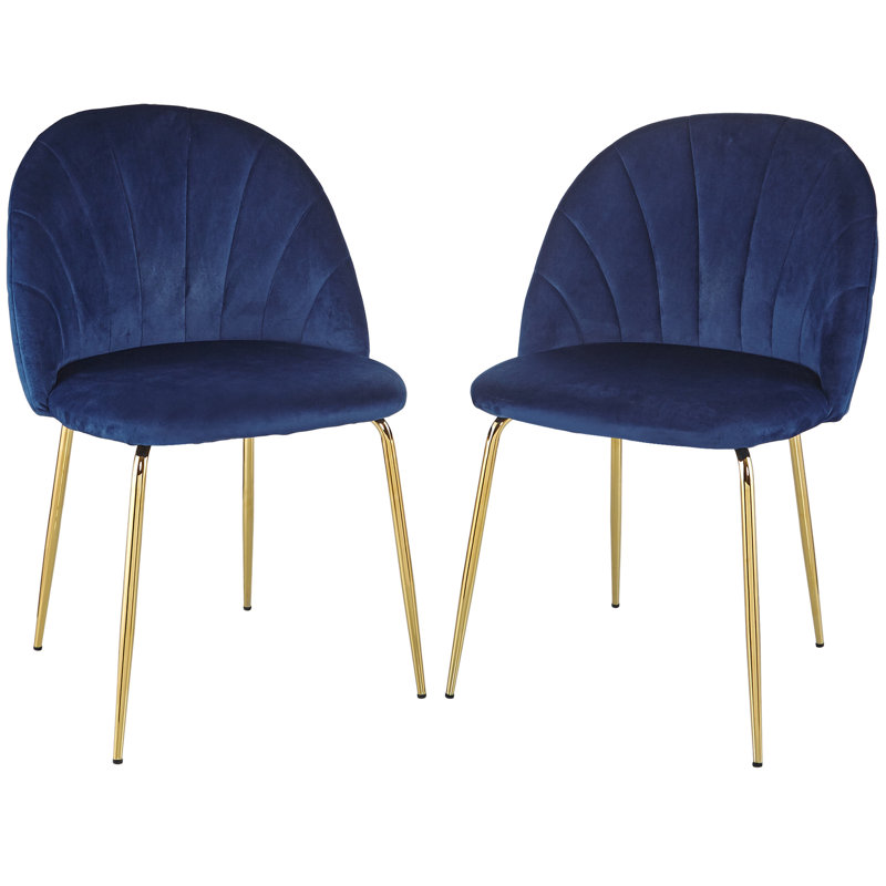 Everly Quinn JKC Velvet Dining Chairs Set Of 2,Upholstered Accent Side